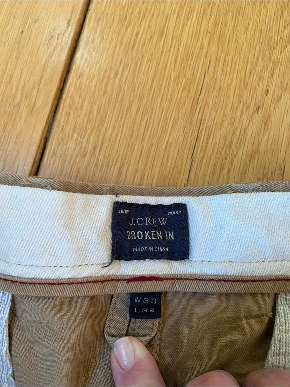J. Crew Broken-In Khaki Pants - Beige with Cream Waistband